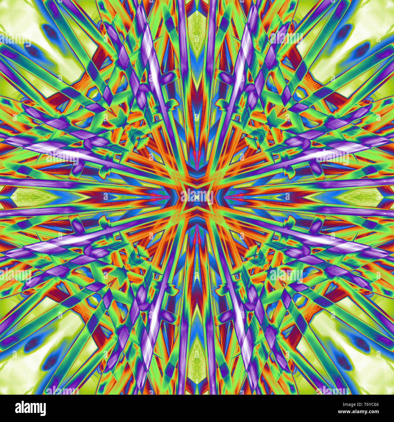 Motif psychédélique Art. Abstract colorful background symétrique. Banque D'Images