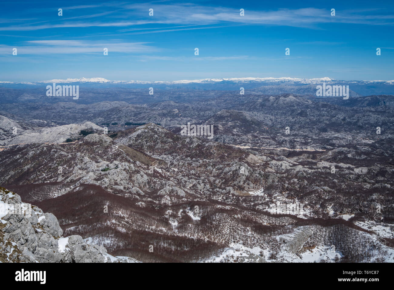 Paysage d'hiver du Parc national Lovcen Banque D'Images