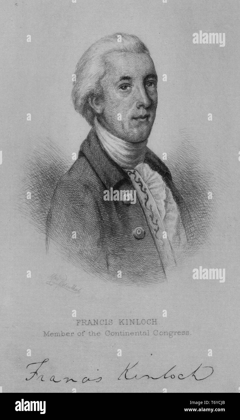 Portrait gravé de Francis Kinloch, membre du Congrès continental, un avocat américain et de riz du semoir de Georgetown, Caroline du Sud, 1849. À partir de la Bibliothèque publique de New York. () Banque D'Images