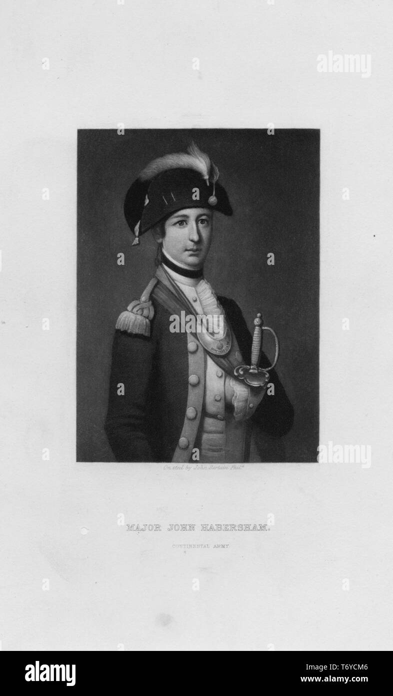 Portrait gravé de Jean Habersham, délégué au Congrès de la Confédération, un semoir, 1758-1798, et soldat de la Géorgie, 1880. À partir de la Bibliothèque publique de New York. () Banque D'Images