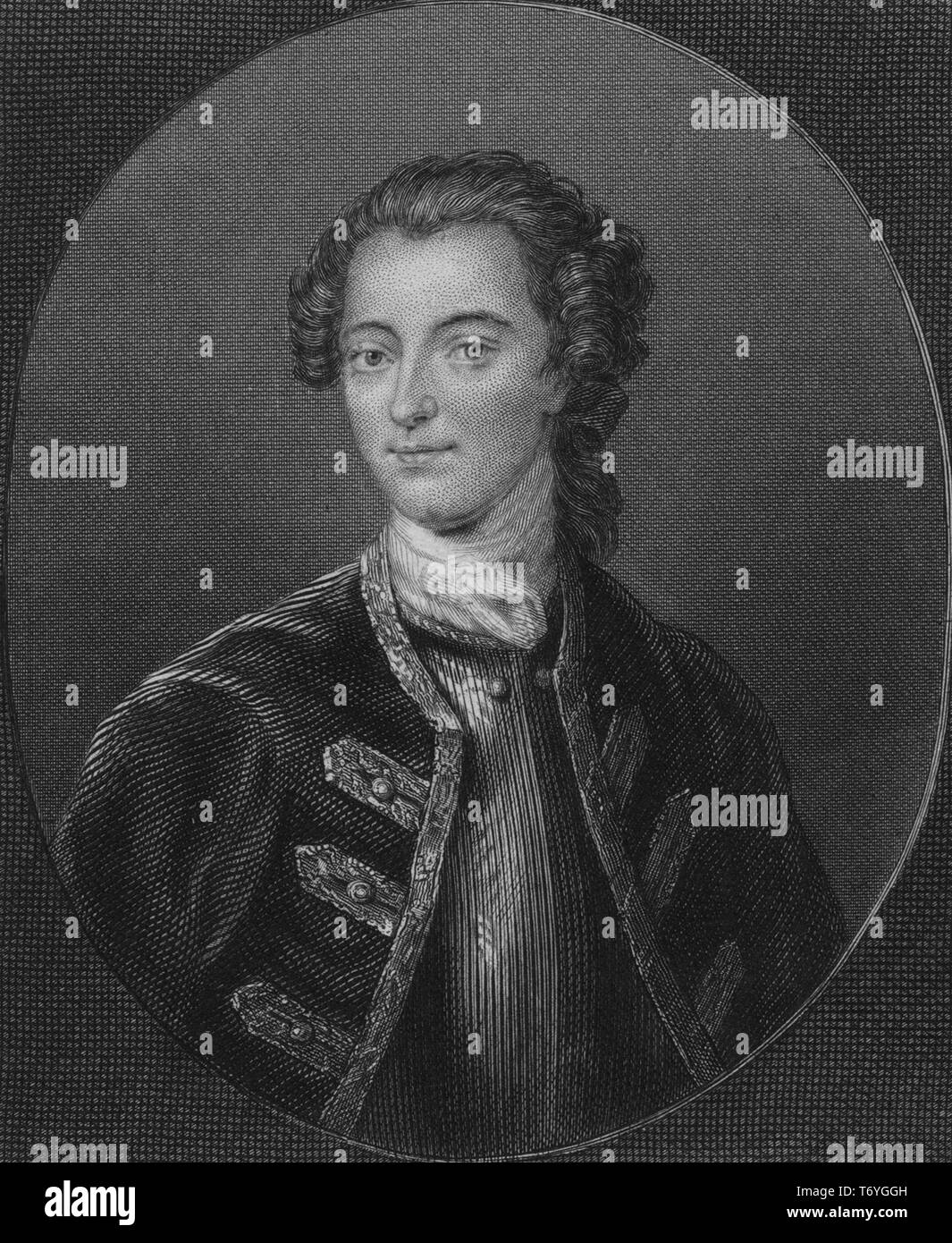 Portrait gravé de Henry Seymour Conway, Secrétaire en chef pour l'Irlande et le secrétaire d'État à le département du Sud, un général et homme d'État britannique de Chelsea, Londres, Angleterre, 1857. À partir de la Bibliothèque publique de New York. () Banque D'Images