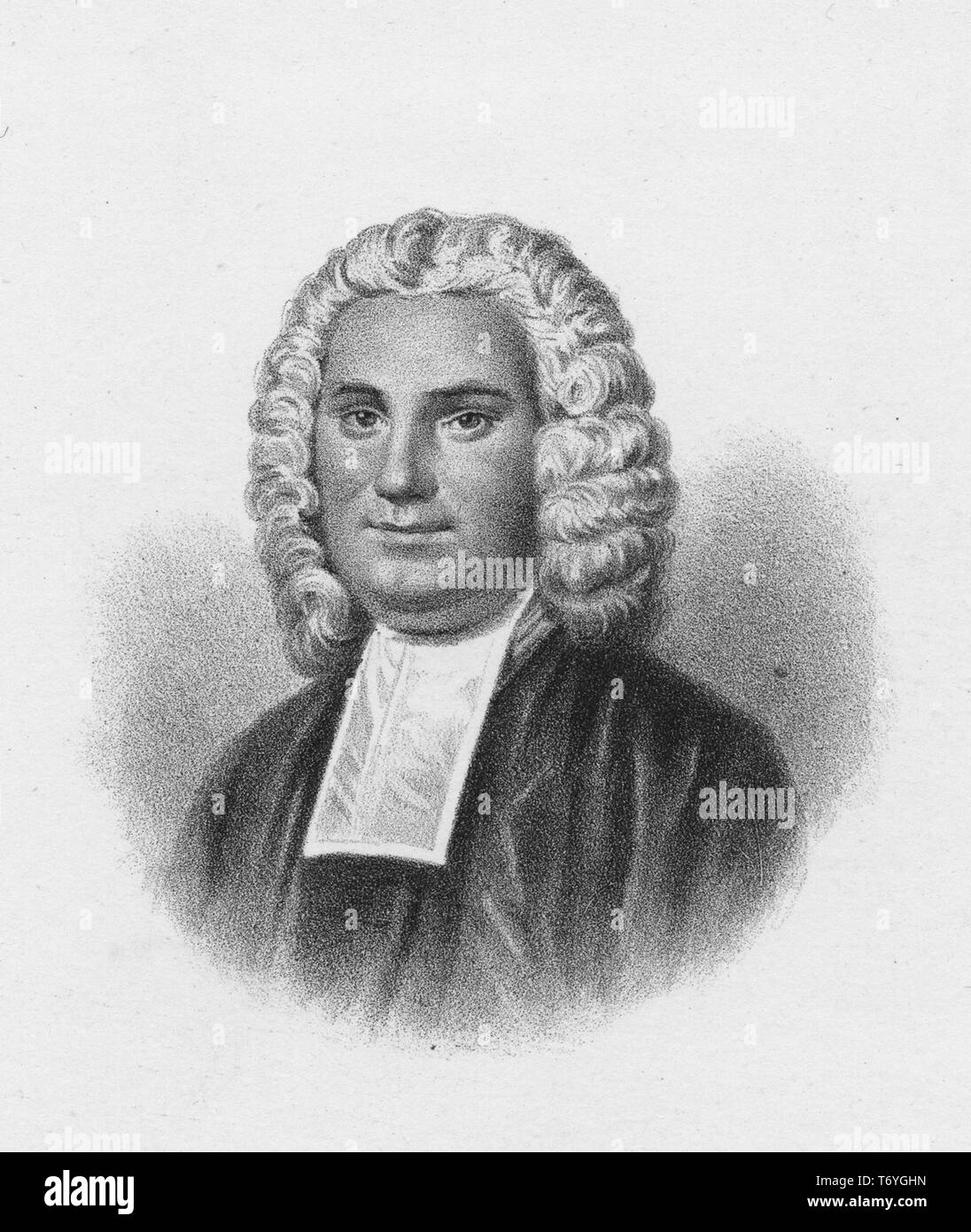 Portrait gravé de Richard Peters, recteur de l'Église du Christ à Philadelphie, le ministre anglican et fonctionnaire de Liverpool en Angleterre, 1880. À partir de la Bibliothèque publique de New York. () Banque D'Images