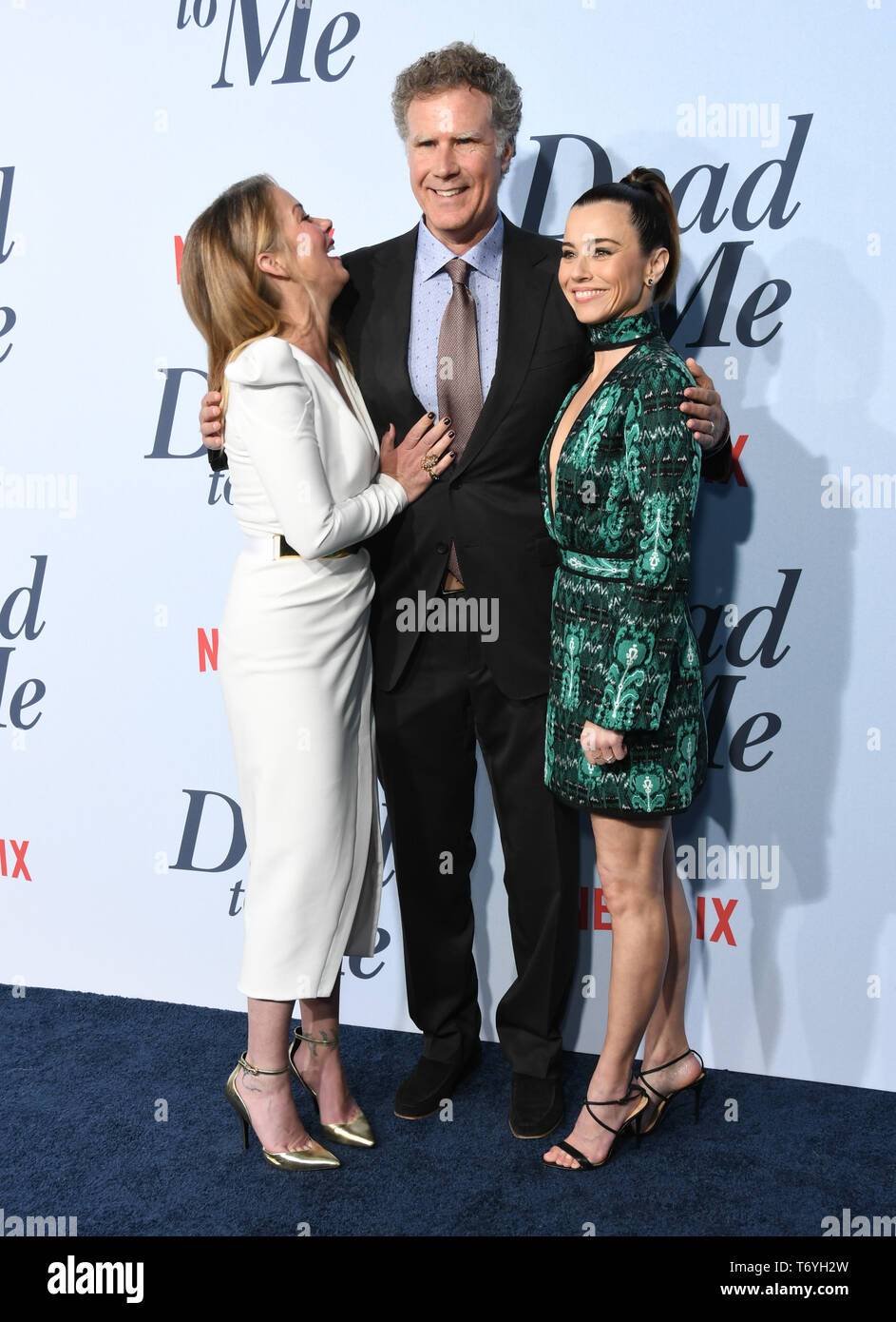 2 mai 2019 - Santa Monica, Californie, États-Unis - 02 mai 2019 - Santa Monica, Californie - Christina Applegate, Will Ferrell, Linda Cardellini. Le ''Dead Netflix à Moi'' Los Angeles Premiere tenue au stade de large. Crédit photo : Birdie Thompson/AdMedia (crédit Image : © Birdie Thompson/AdMedia via Zuma sur le fil) Banque D'Images