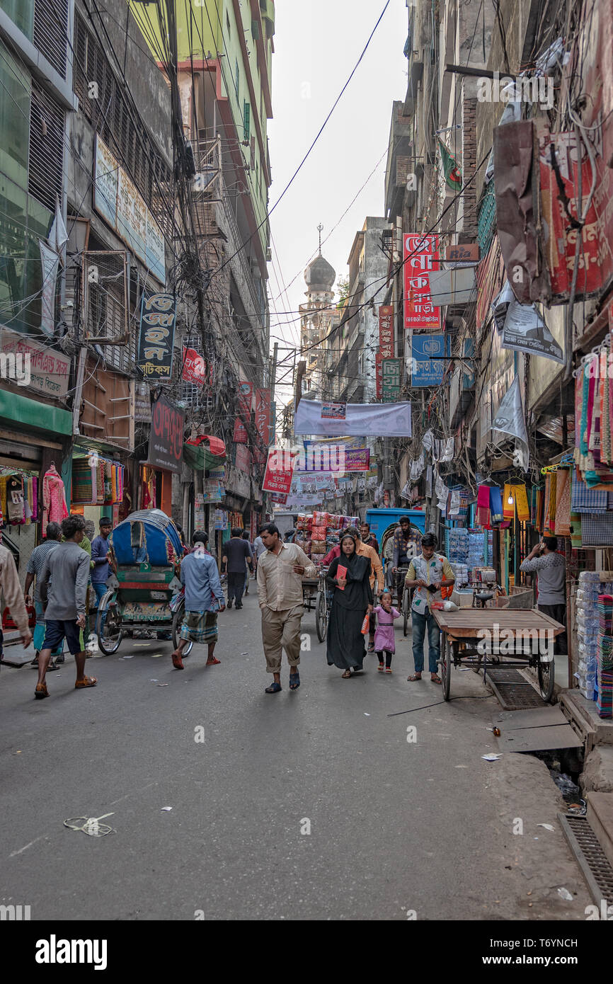 Des scènes de rue dans la région de Old Dhaka, Bangladesh Banque D'Images