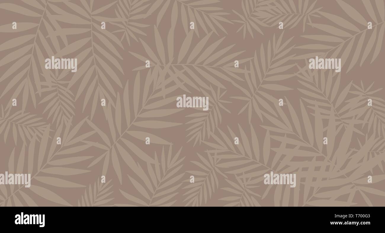 Motif de feuilles tropicales brown arrière-plan. Poster/Modèle. Illustration de Vecteur