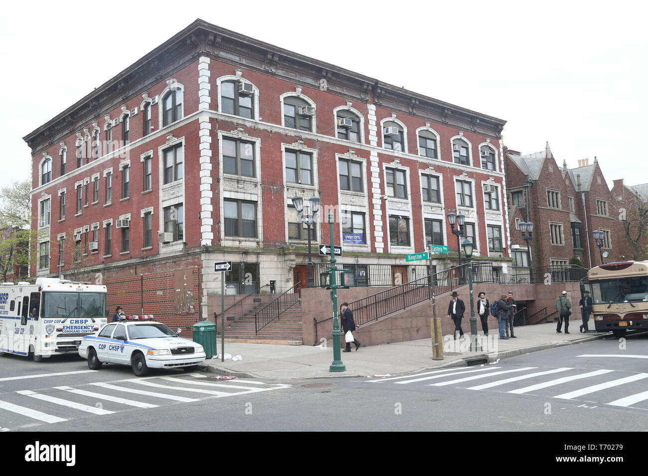 20 avril 2019 - Le monde Chabad Lubavitch siège, situé sur 770 Eastern Parkway à Brooklyn. Rabbi Yisroel Goldstein, qui a récemment été inj Banque D'Images