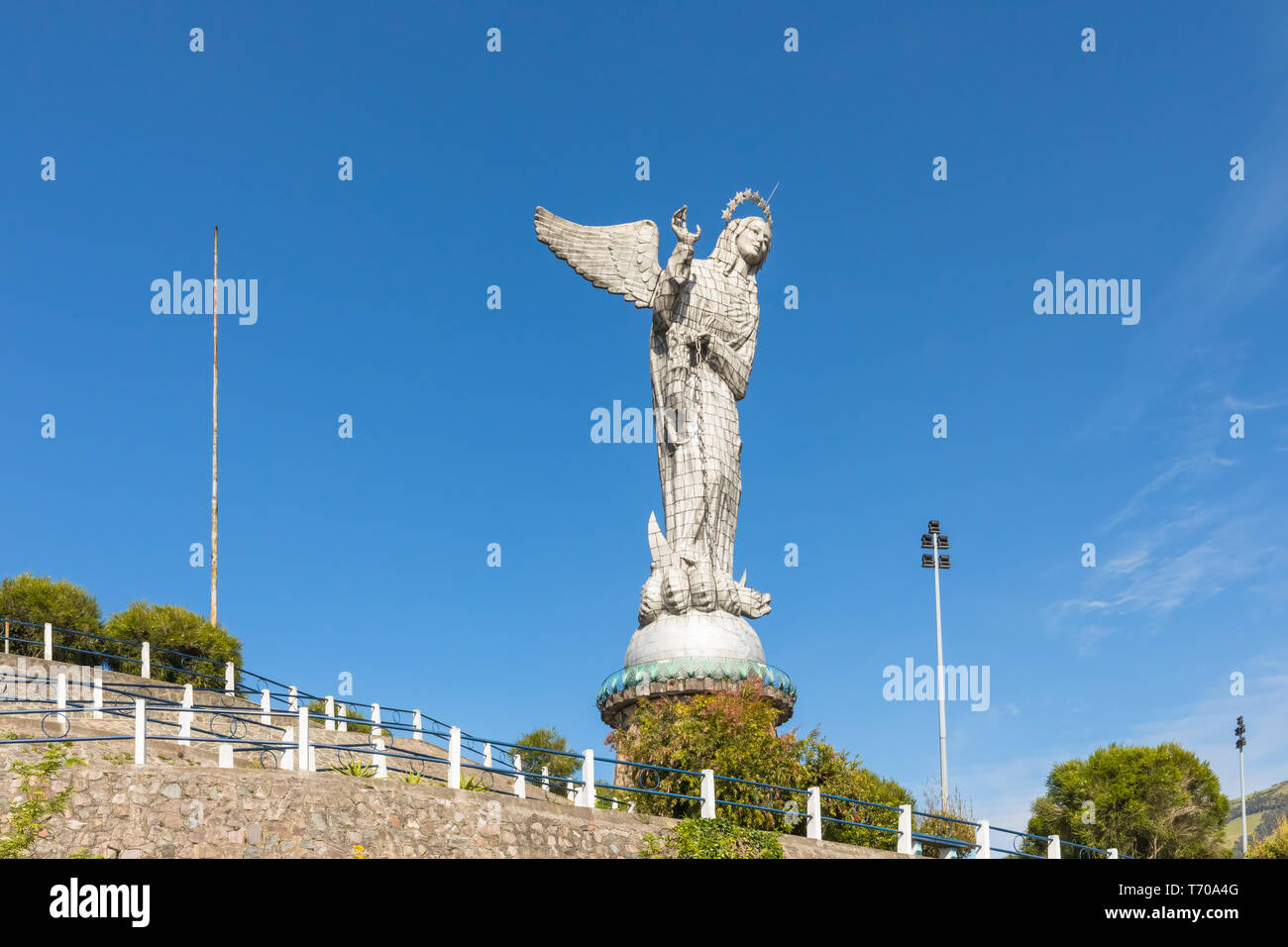 Statue de la Vierge du Panecillo Quito Banque D'Images