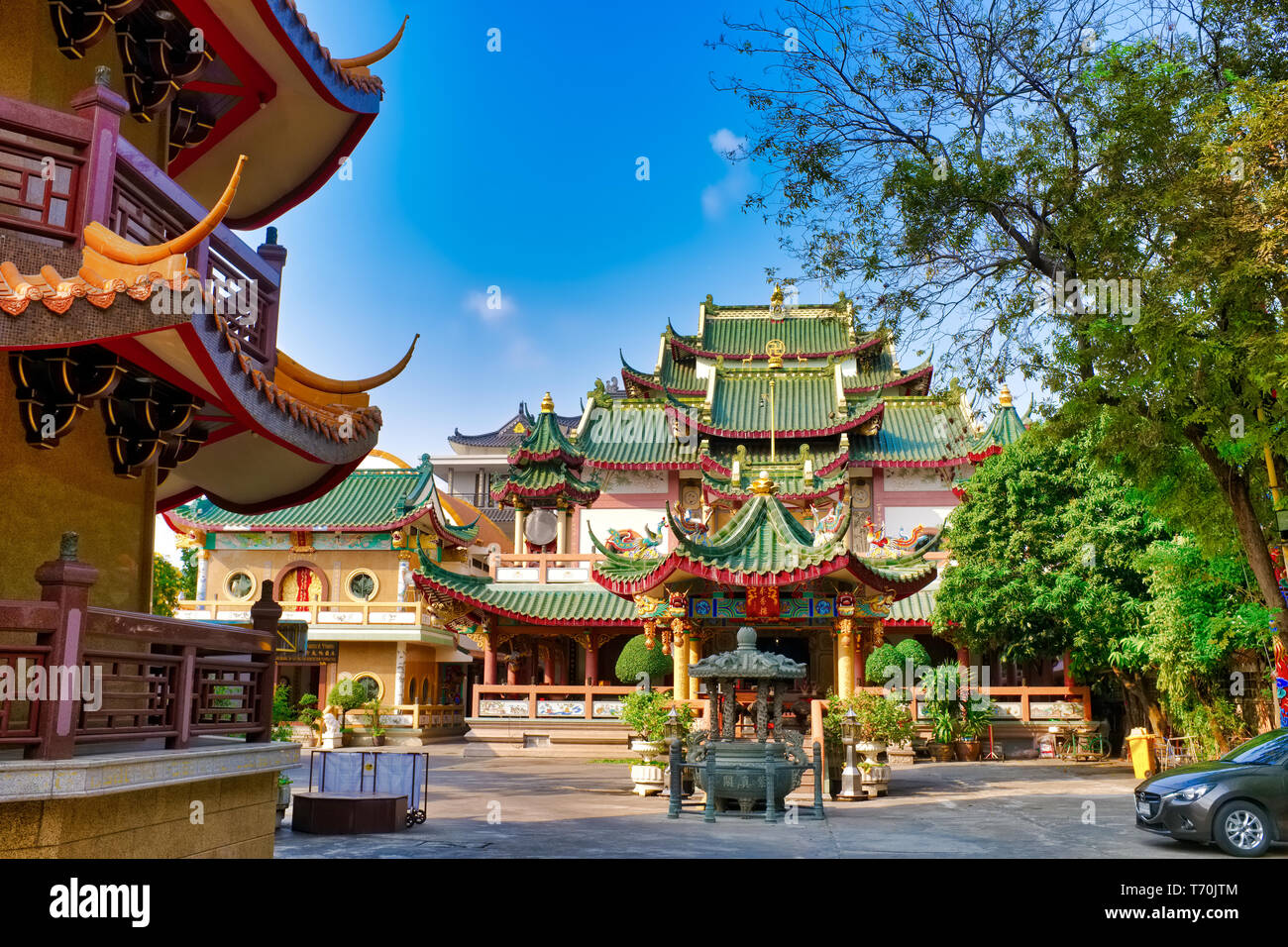 Chee Chin Khor temple et pagode, un Chinese-Buddhist temple construit par le Chee Chin Khor édifiante morale de la société, à Bangkok, Thaïlande Banque D'Images