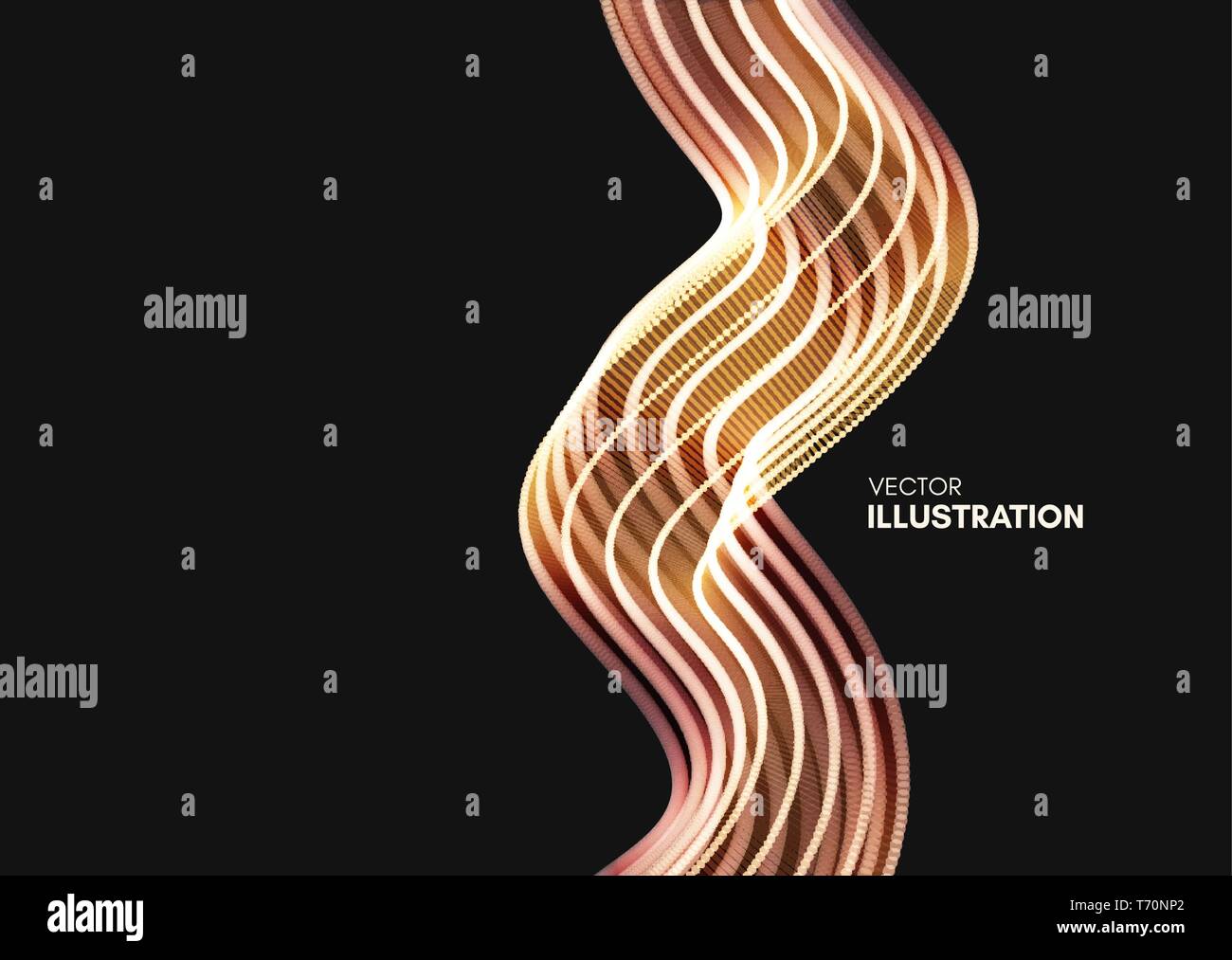 Fond ondulé avec effet de mouvement. La technologie 3D, style. Vector illustration. Illustration de Vecteur