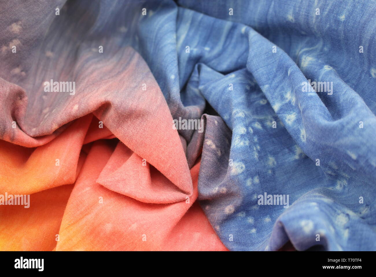 Cravate de couleur arc-en-tissu teint, 1960 tie dye, tissu Banque D'Images