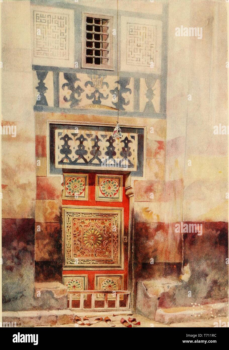 Aquarelle "porte de la mosquée, Le Caire' par Walter Spencer Stanhope Tyrwhitt, du livre 'Le Caire, Jérusalem, Damas et' par David Samuel, 1912. Avec la permission de Internet Archive. () Banque D'Images Aquarelle "porte de la mosquée, Le Caire' par Walter Spencer Stanhope Tyrwhitt, du livre 'Le Caire, Jérusalem, Damas et' par David Samuel, 1912. Avec la permission de Internet Archive. () Banque D'Images
