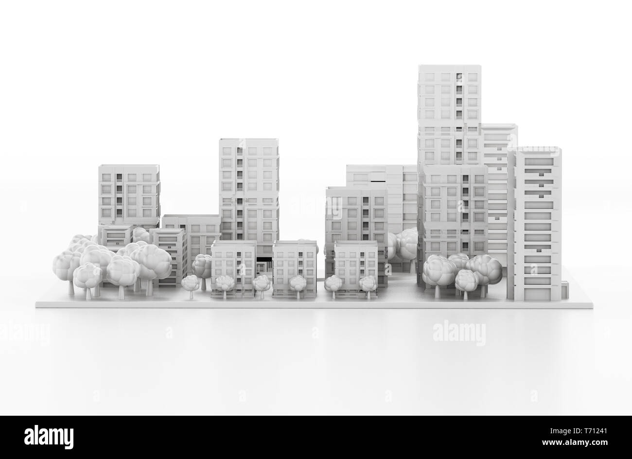 Modèle architectural imprimé dans une imprimante 3D. 3D illustration. Banque D'Images