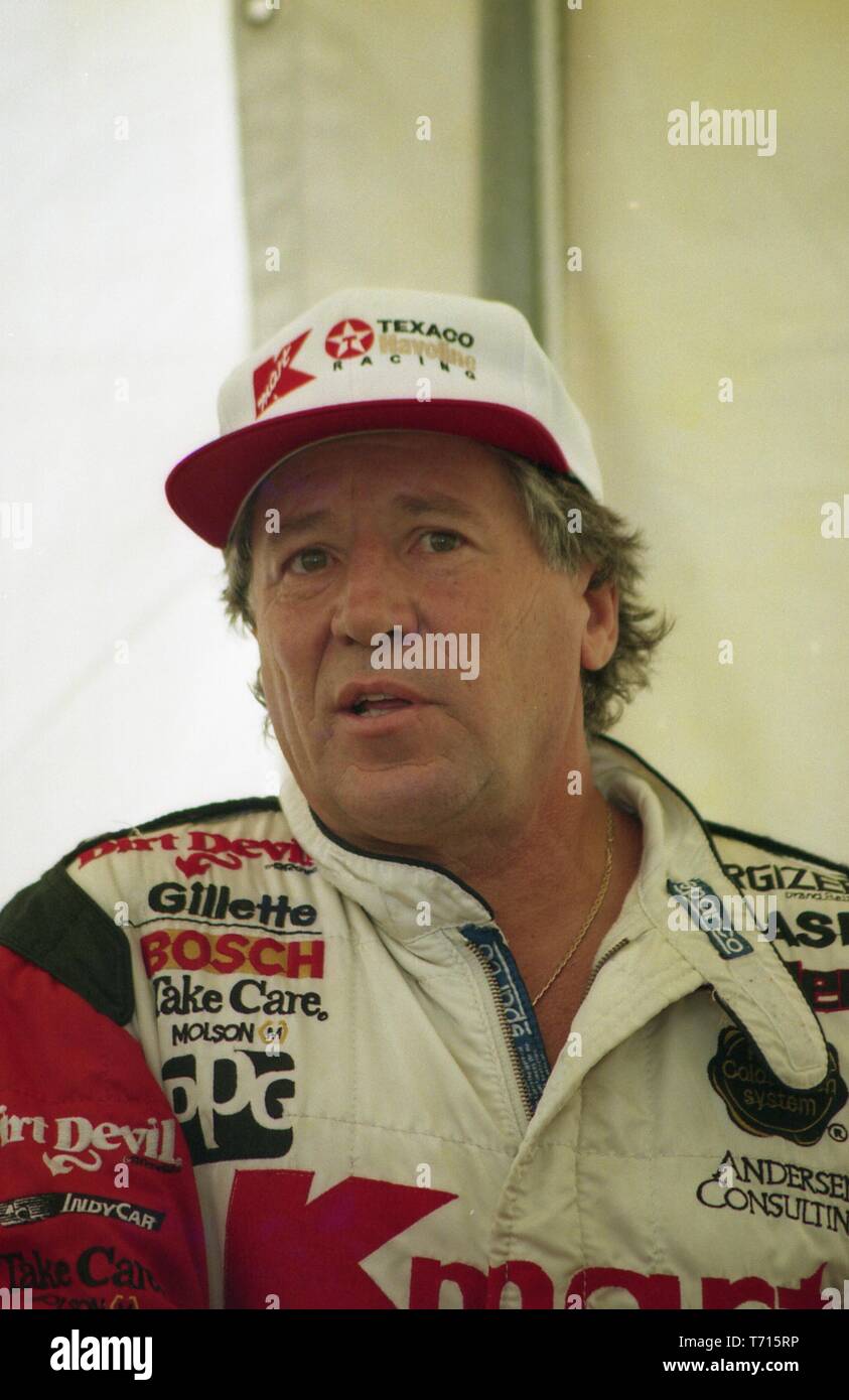 Mario Andretti , pilote de course, portrait de 1993 Banque D'Images