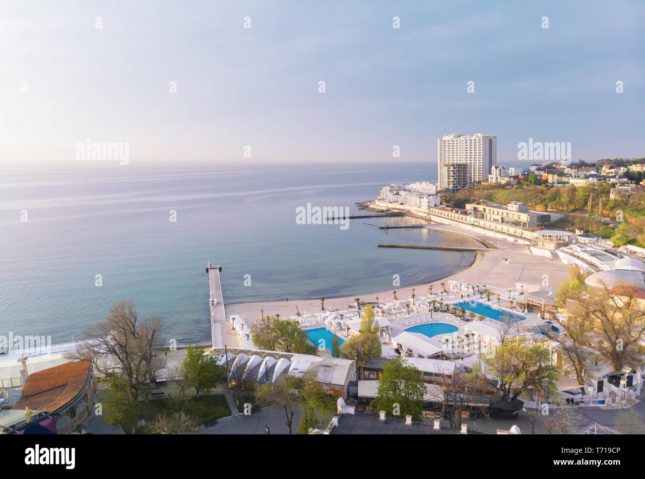 À l'aube dans la ville, près de la mer. Odessa, à l'Arcadie. Banque D'Images