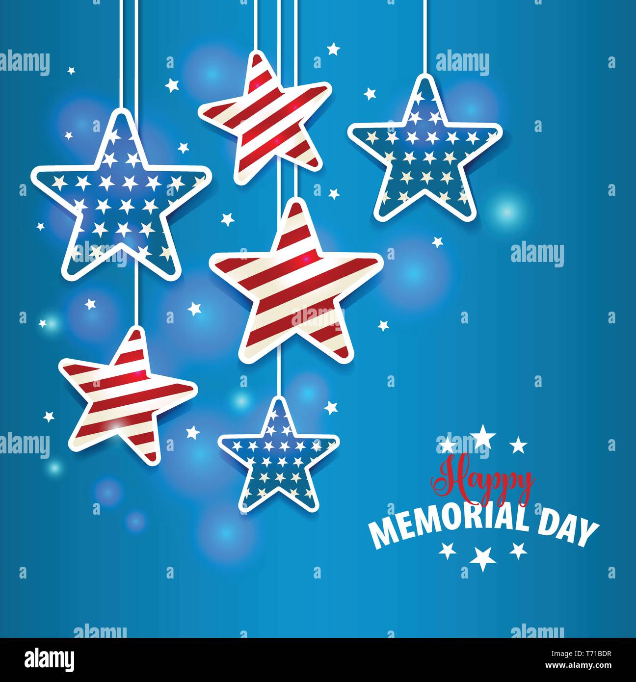 Memorial Day avec étoile dans les couleurs du drapeau national Illustration de Vecteur