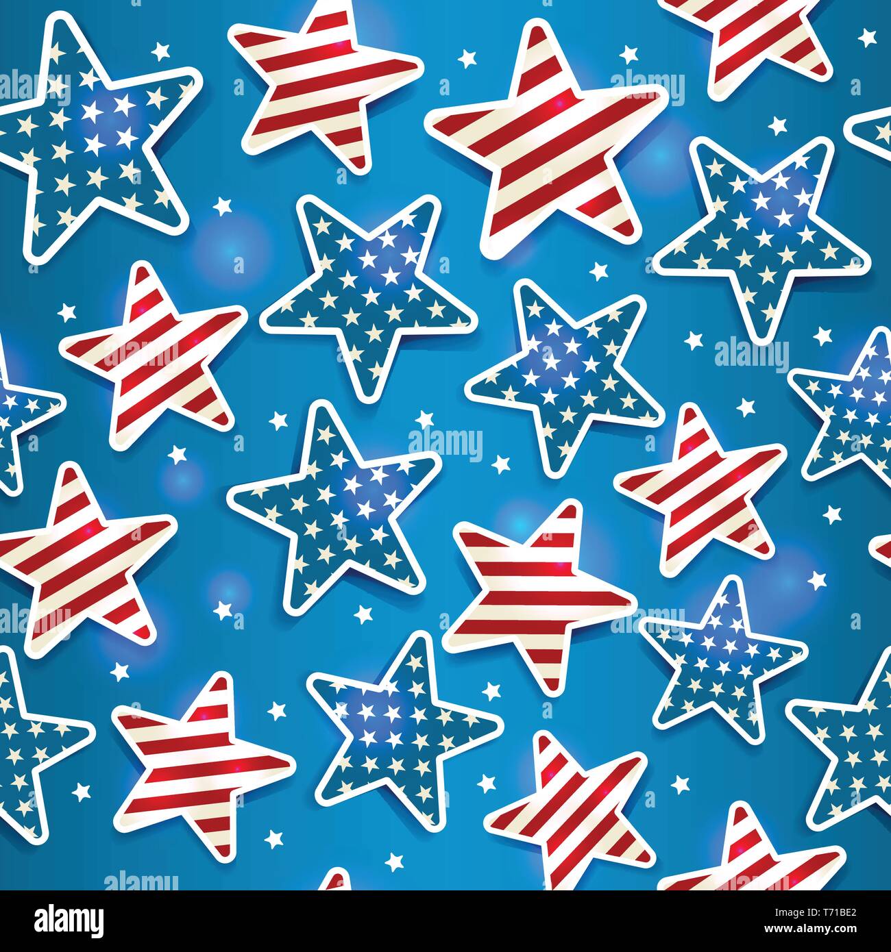 Illustration avec le Memorial Day Star dans les couleurs du drapeau national Illustration de Vecteur