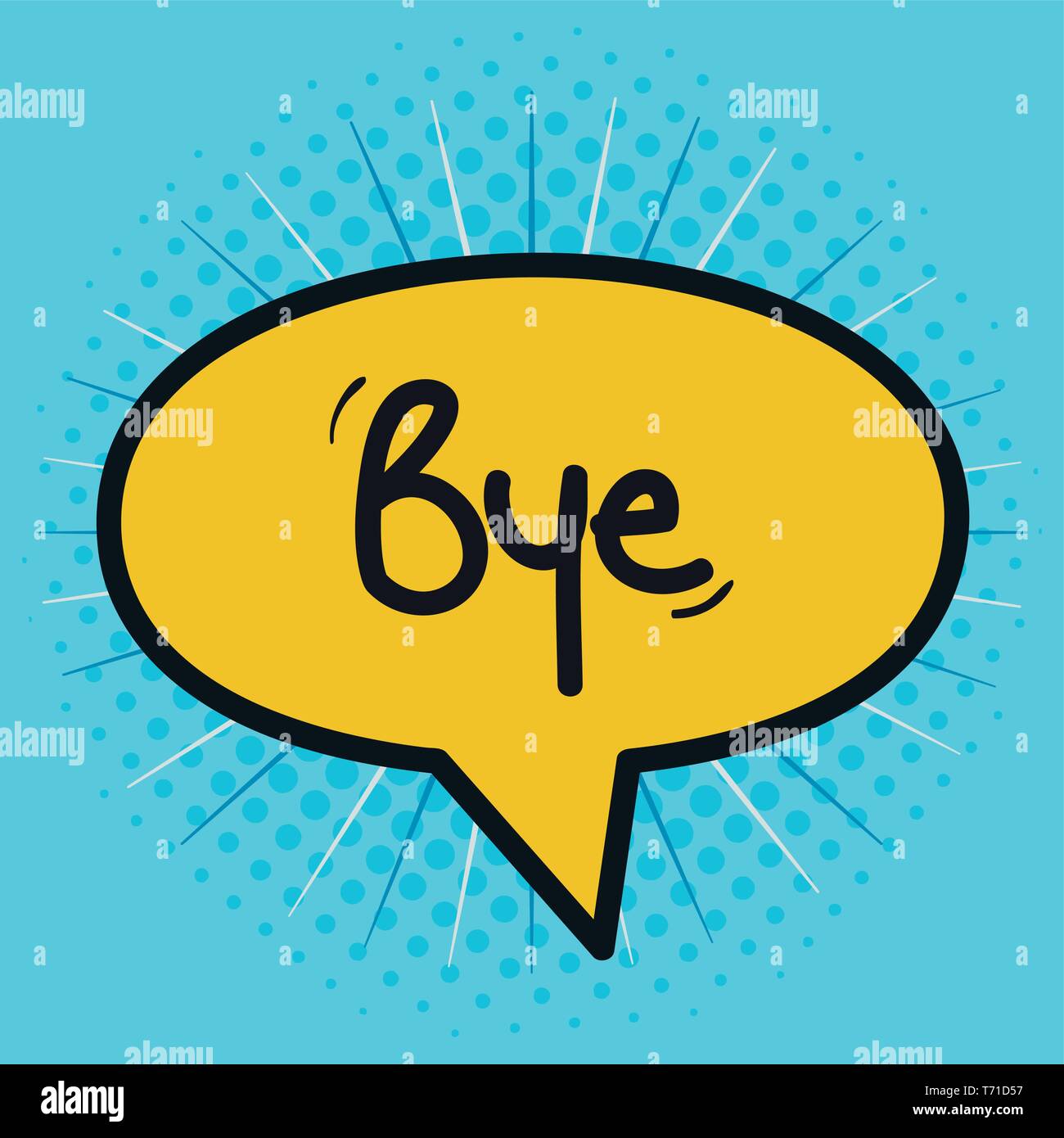 Bulle avec message bye vector illustration design Illustration de Vecteur