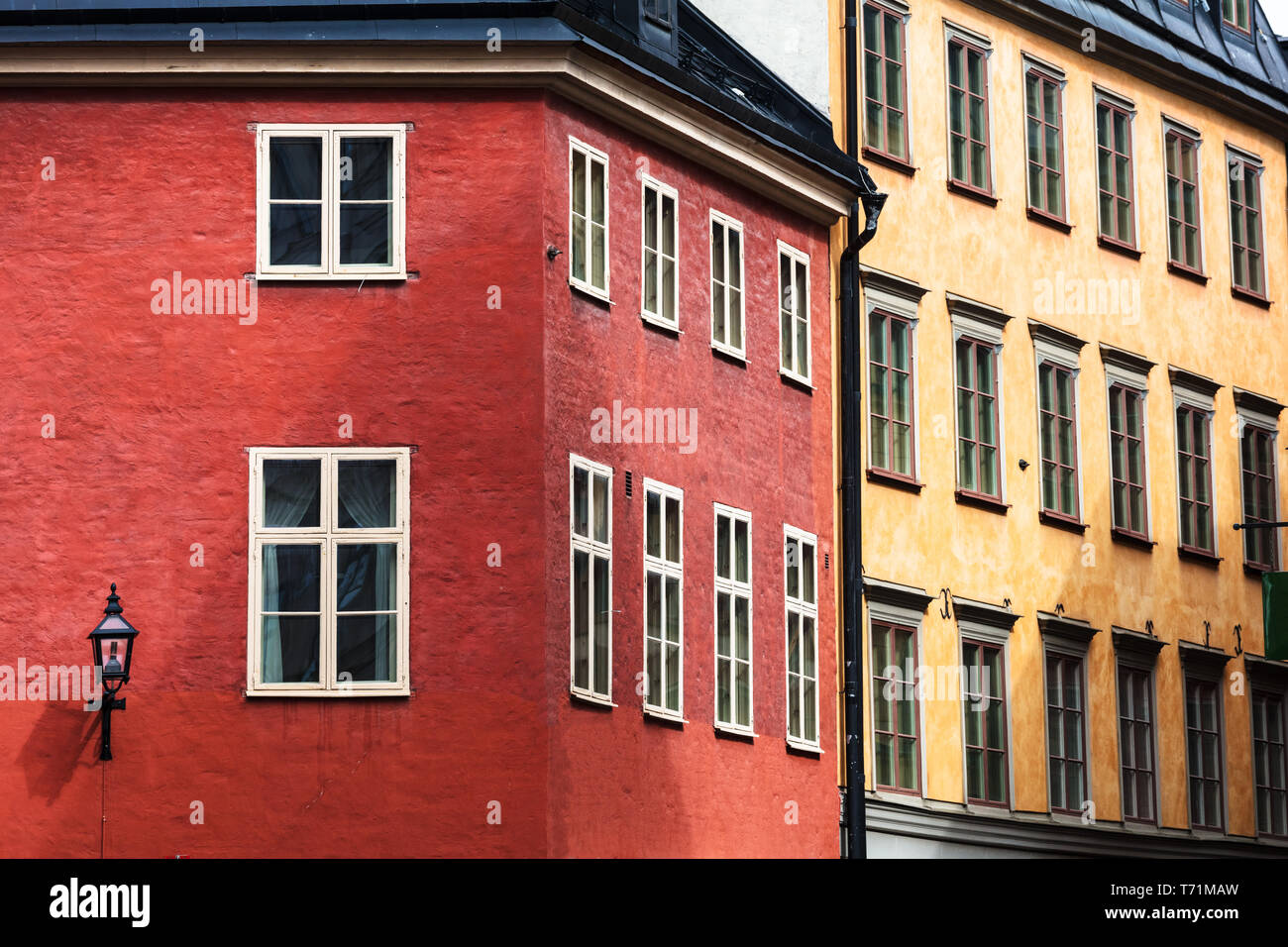 Belle Rue du vieux Stockholm Banque D'Images