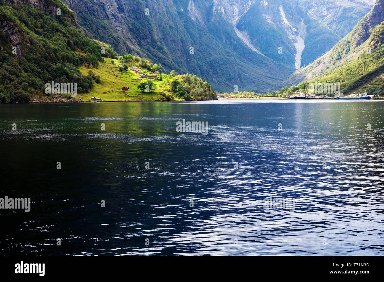 Belle vue sur le fjord Banque D'Images