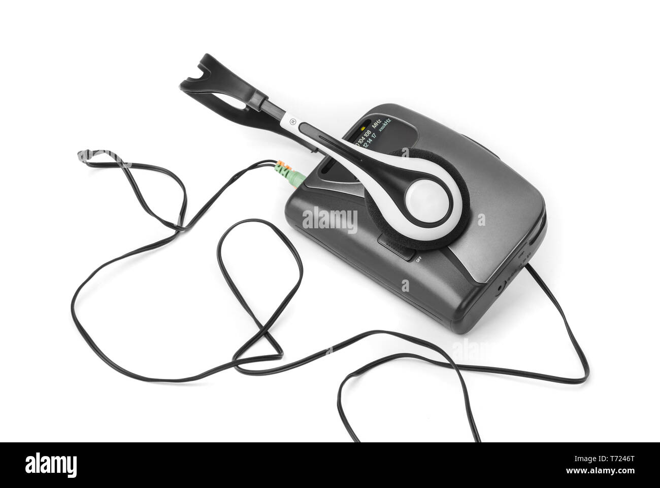 Vieux lecteur de cassettes et d'écouteurs Banque D'Images