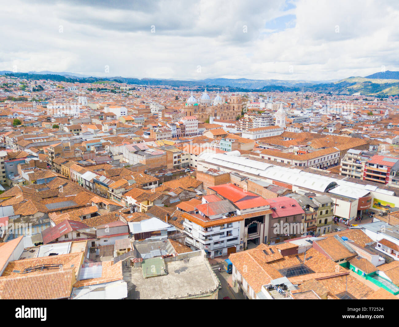 Vue panoramique vue aérienne ville de Cuenca Banque D'Images