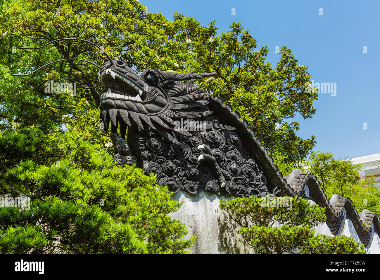 Le jardin Yuyuan (jardin du bonheur) dans le centre de Shanghai Chine Banque D'Images