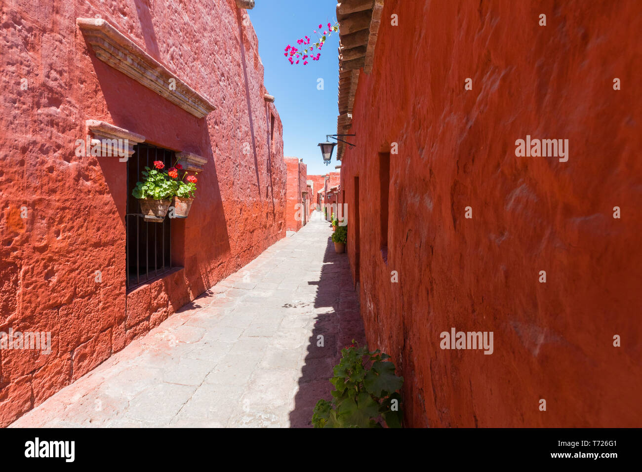 Ruelles entrecroisées monastère Santa Catalina Arequipa Banque D'Images