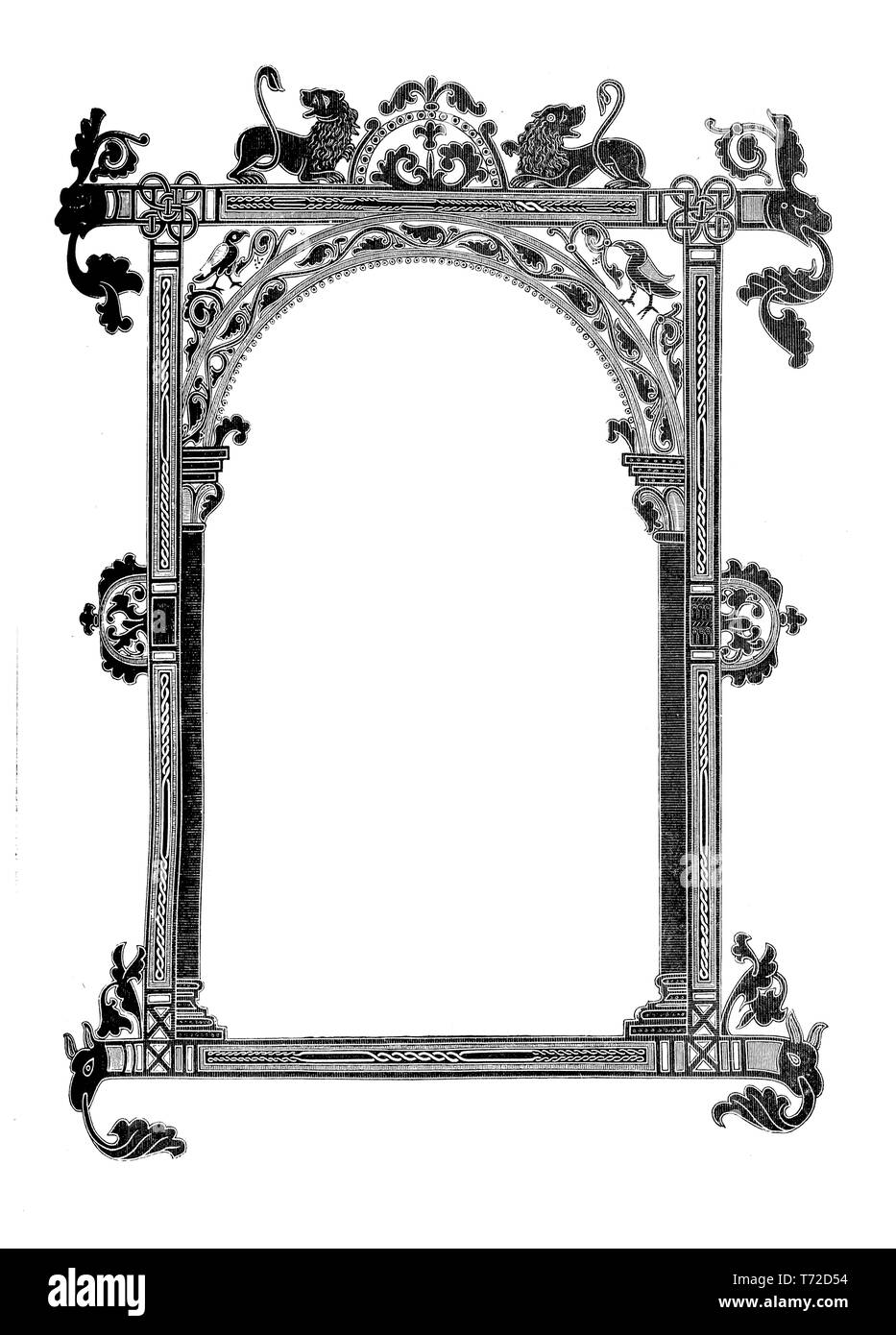 À partir d'un cadre décoratif evangelium livre de la 8ème siècle à la fois de la famille carolingienne Banque D'Images