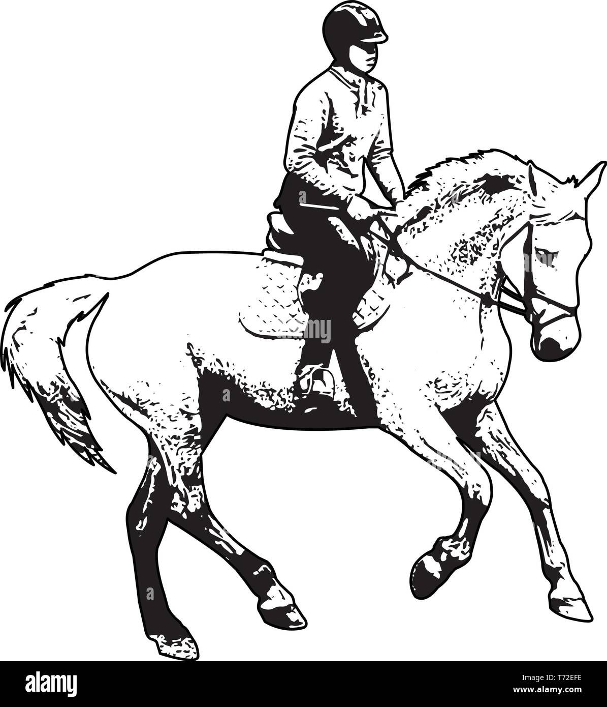 Équitation - vector illustration croquis Illustration de Vecteur