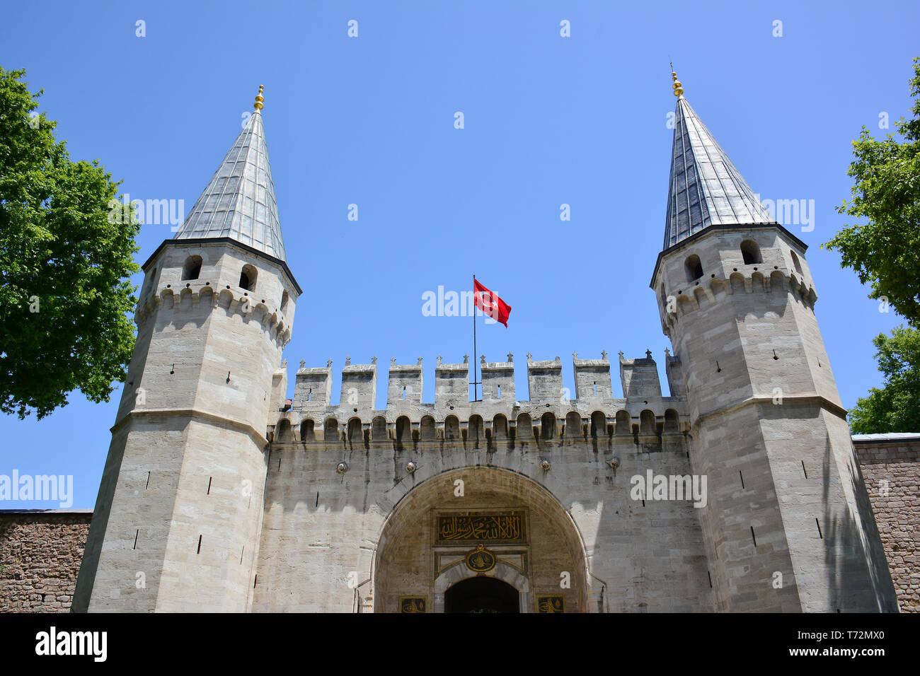 La porte de salutation, entrée de la Deuxième cour du palais de Topkapi Saray, Topkapi, Istanbul, Turquie Banque D'Images