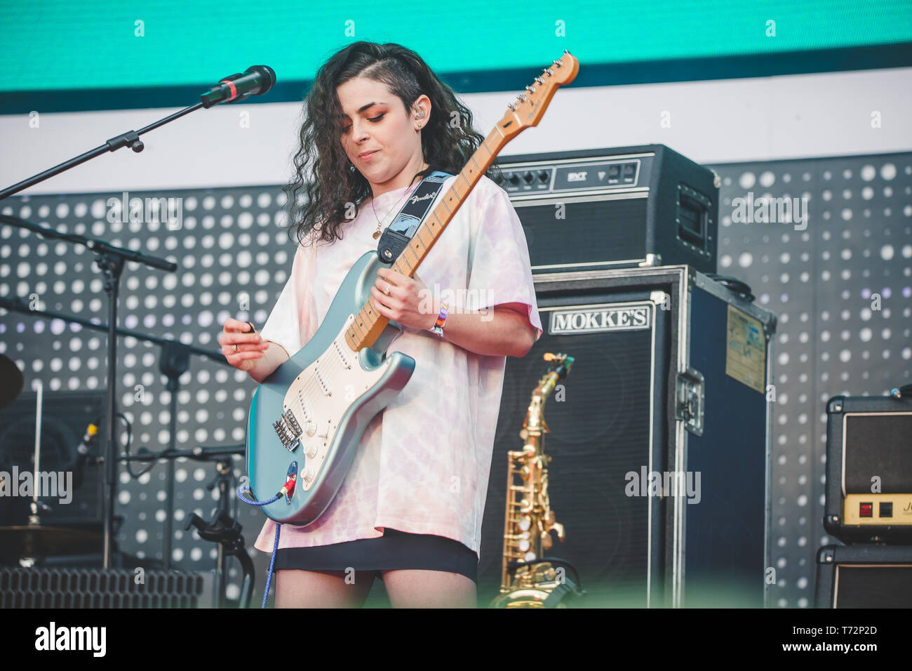 Roma, Italie. 01 mai, 2019. La Rappresentante di lista est un groupe de musique italien formé en 2011 de la rencontre entre Veronica Lucchesi et Dario Mangiaracina. Parmi les groupes émergents ont été la véritable révélation de cette édition du Concertone di Roma. La 'May Day' Concert est un événement organisé chaque année à Rome par les syndicats CGL, CISL et UIL pour célébrer les droits des travailleurs avec la musique. Credit : Luigi Rizzo/Pacific Press/Alamy Live News Banque D'Images