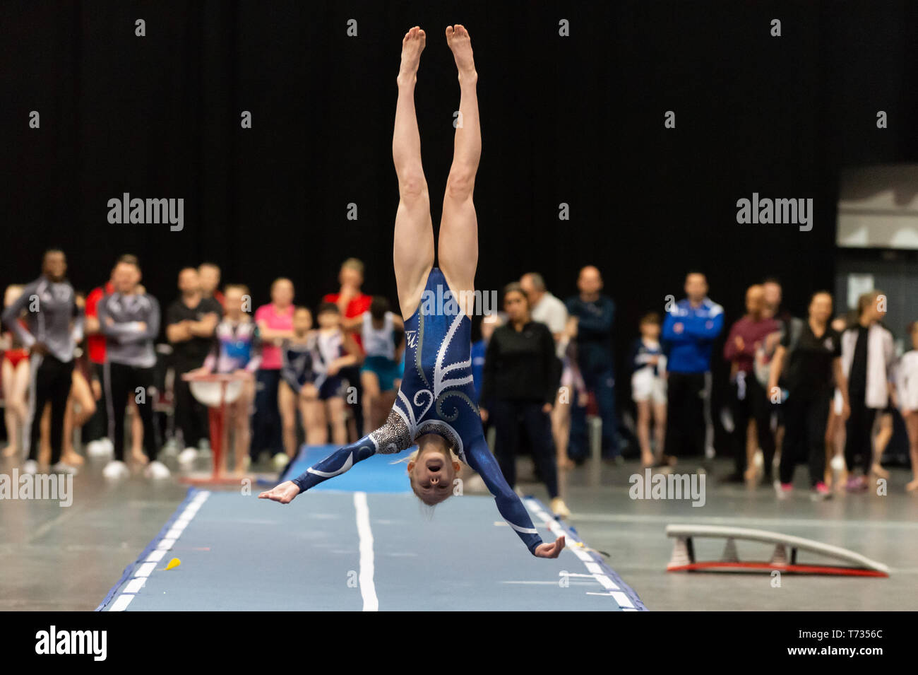 Telford, England, UK. 27 avril, 2018. Sophie Campbell (Saphir Gymnastics Club) en action au cours de séries 1 à l'Telford International Centre, Telford, Royaume-Uni. Banque D'Images