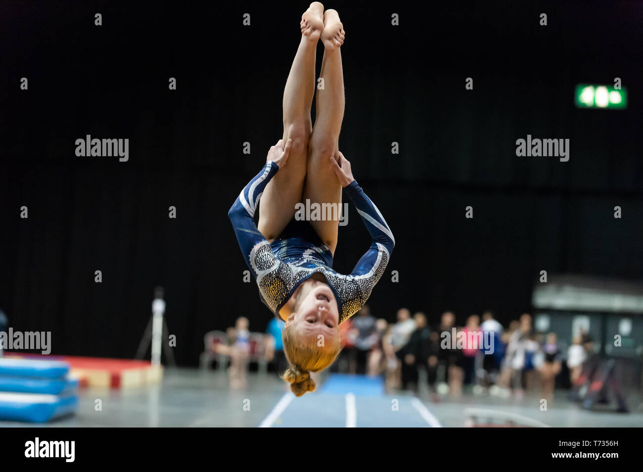 Telford, England, UK. 27 avril, 2018. Sophie Campbell (Saphir Gymnastics Club) en action au cours de séries 1 à l'Telford International Centre, Telford, Royaume-Uni. Banque D'Images