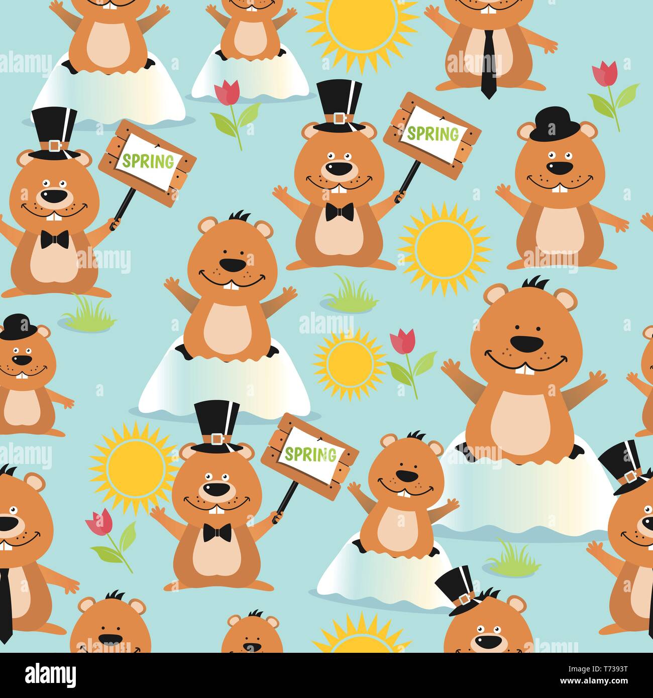 Heureux le jour de la Marmotte avec motif transparent design les marmottes Illustration de Vecteur