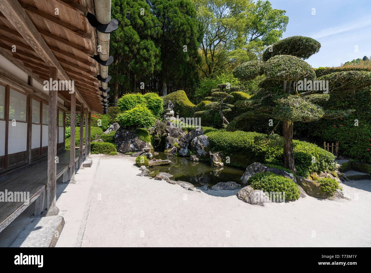 Mori Shigematsu's Garden, Chiran Samurai Residence Garden, ville de Kyushu Minami, préfecture de Kagoshima, Japon Banque D'Images