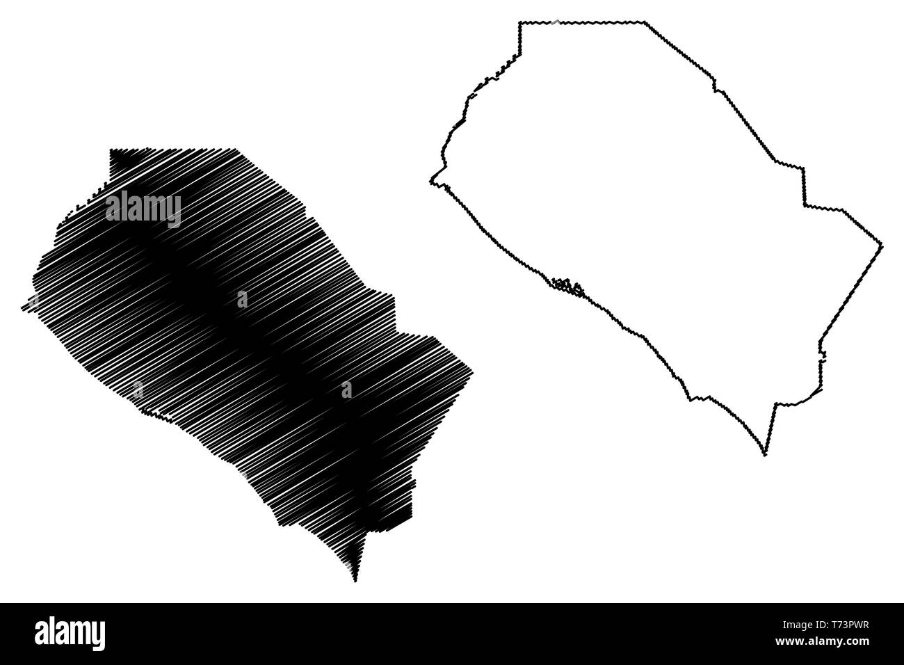 Orange County, Californie (comtés de Californie, États-Unis d'Amérique,USA, États-Unis, US) map vector illustration, scribble sketch carte Orange Illustration de Vecteur