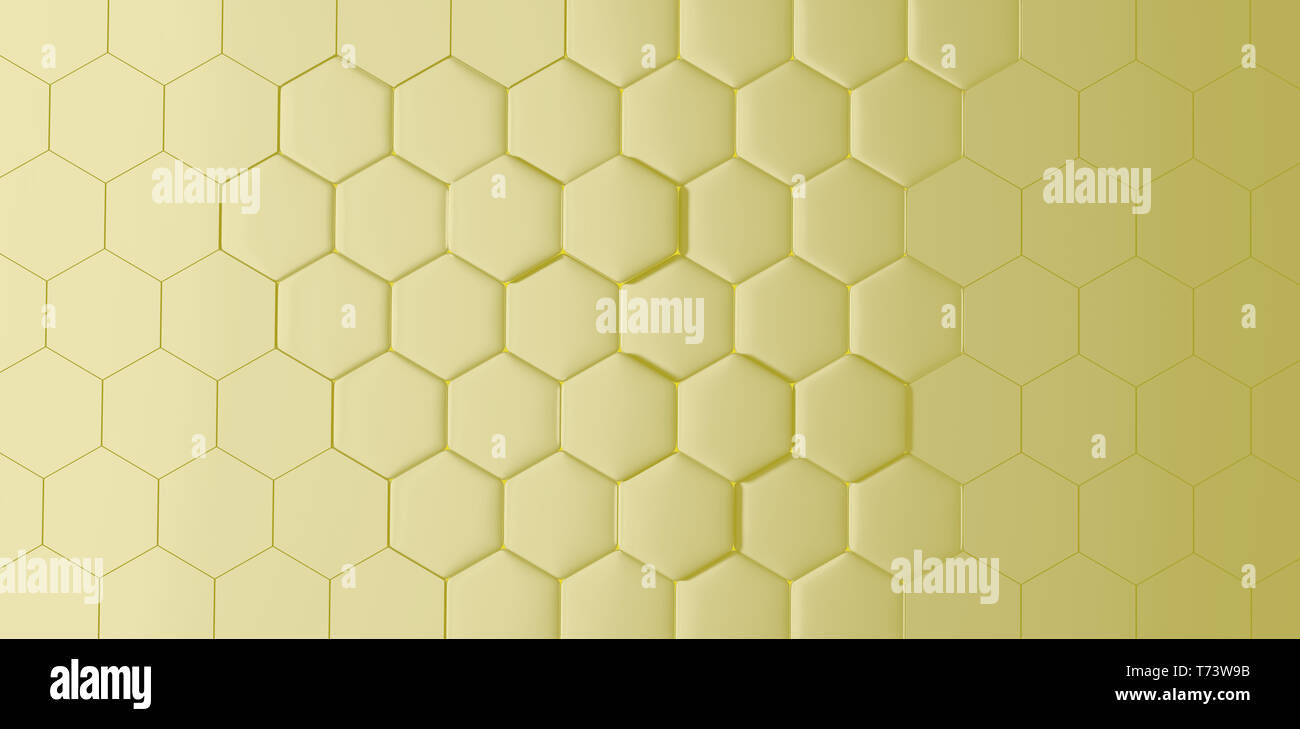 3d illustration d'arrière-plan couleur or honeycomb moderne haut en bas voir Banque D'Images