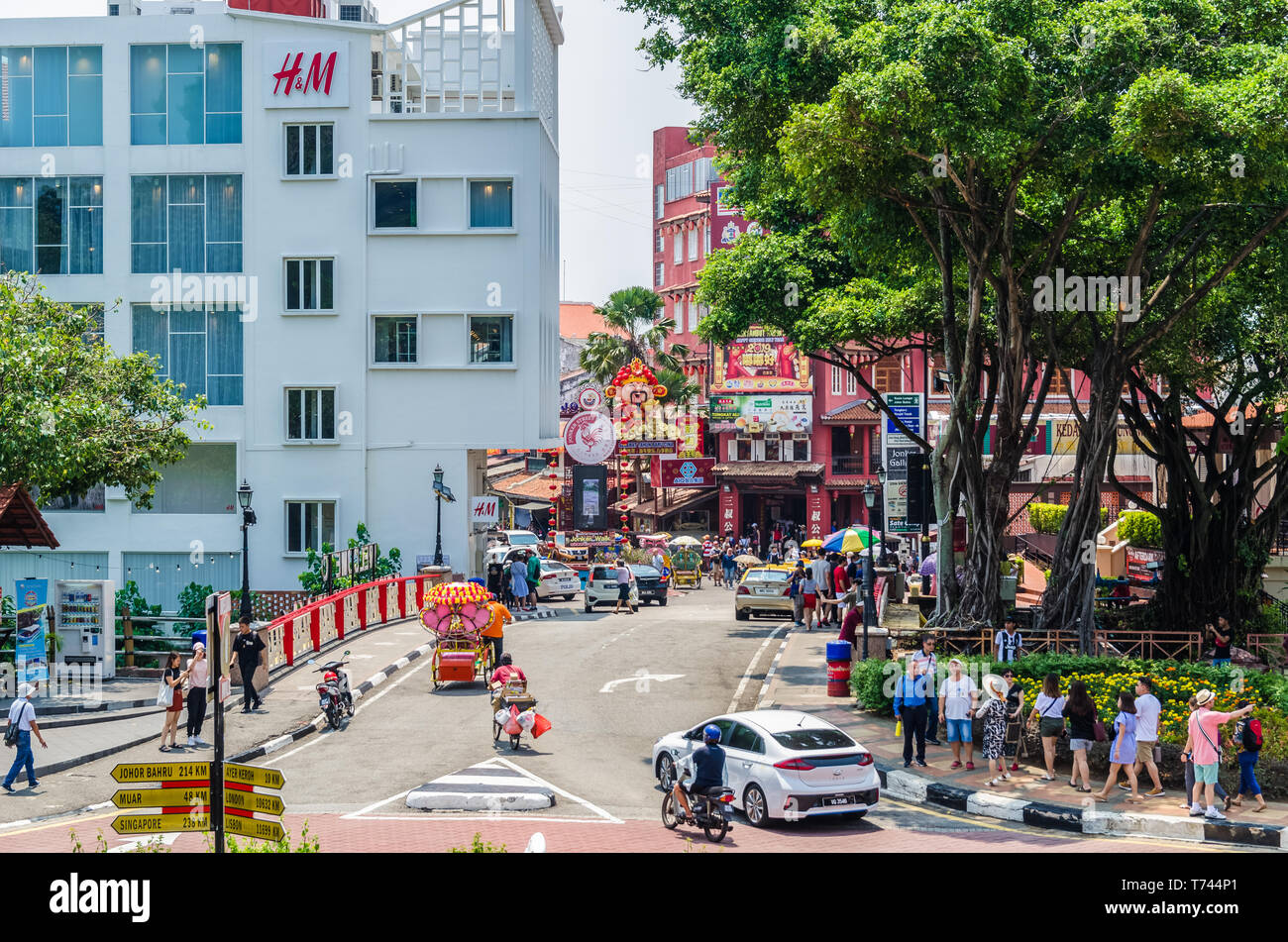 Malaisie - Malacca,avril 21,2019 : Jonker Street est la rue centre de Chinatown à Malacca. Il a été classé au Patrimoine Mondial de l'UNESCO le 7 juillet Banque D'Images