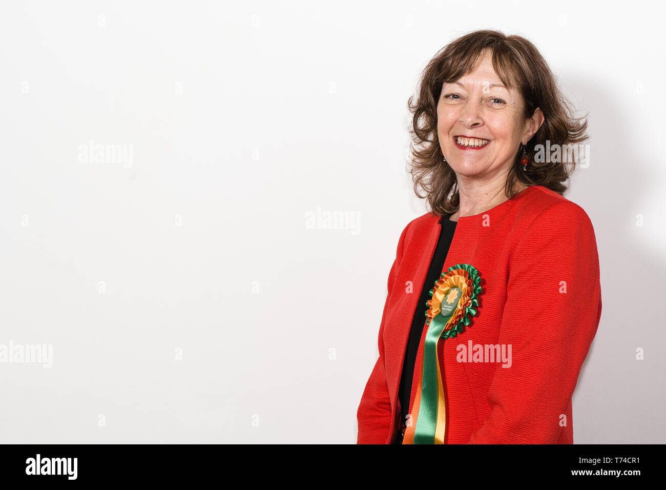 L'eurodéputée Jill Evans de Plaid Cymru - Membre du Parlement européen pour le pays de Galles Banque D'Images