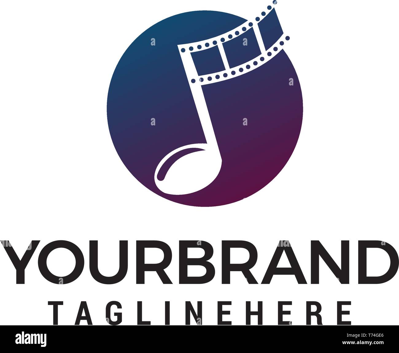 Notez les symboles musicaux logo design concept vecteur modèle Illustration de Vecteur