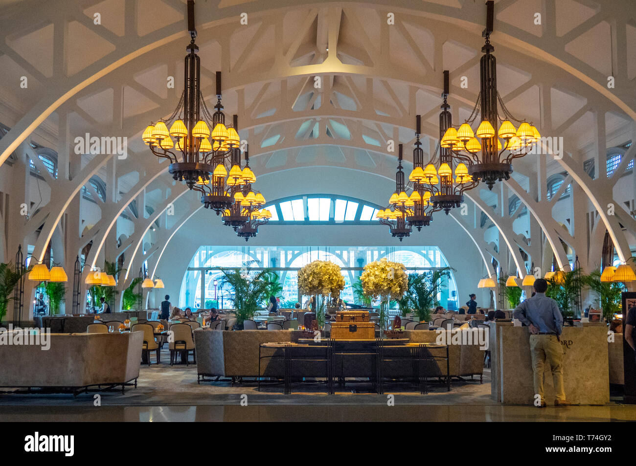 Le Clifford Pier Restaurant à Fullerton Bay Hotel Marina Bay à Singapour. Banque D'Images