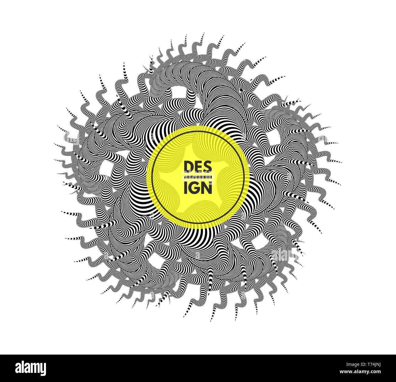 Noir et blanc. Modèle avec illusion d'optique. Résumé fond rayé. Vector illustration. Illustration de Vecteur