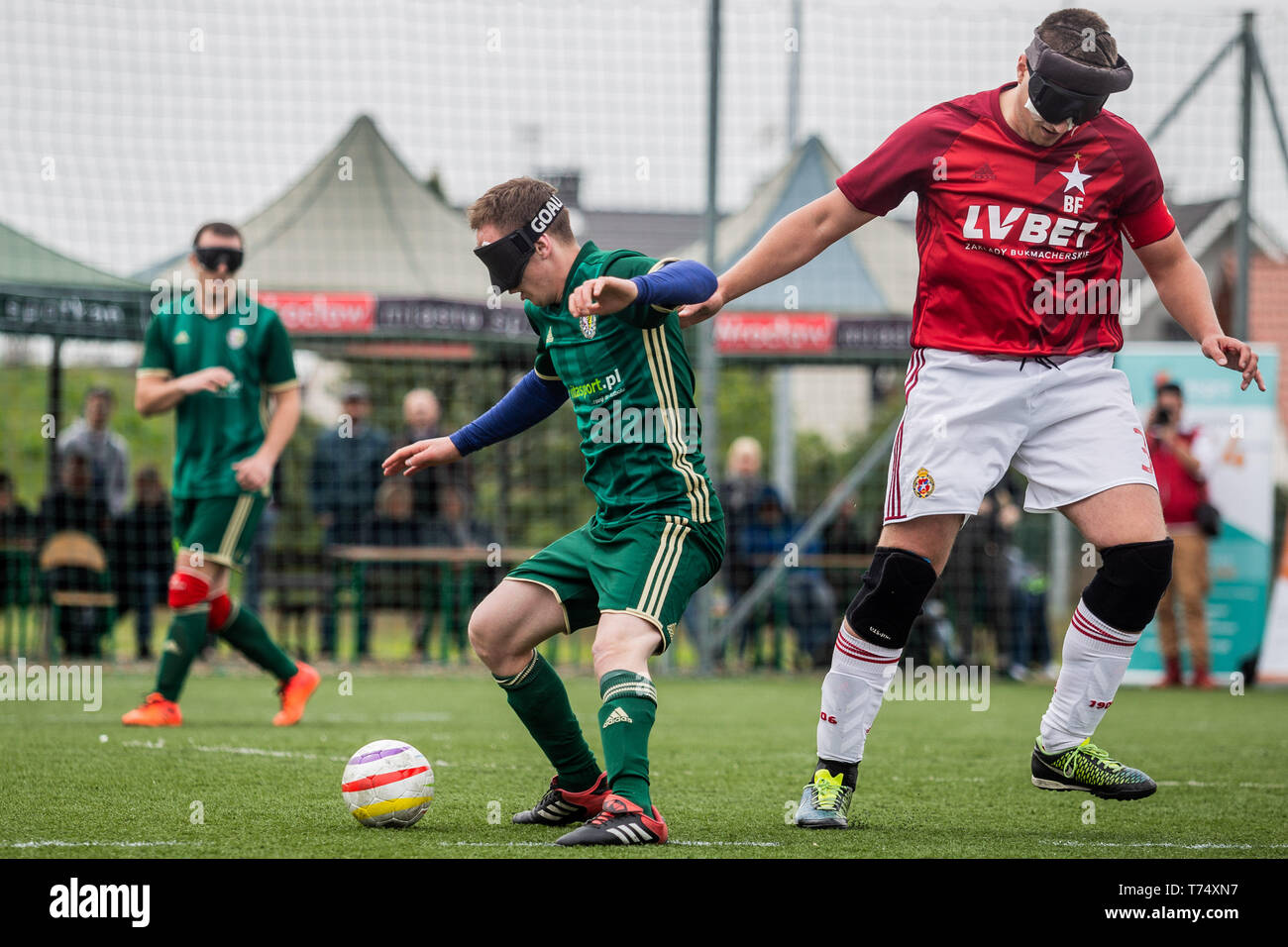 Wroclaw, Pologne. 4 mai, 2019. Wroclaw, Pologne le 4 mai 2019, à Wroclaw en Pologne Slask Wroclaw Aveugle AVEUGLE Football Football - Wisla Cracovie BF 1 : 1 Crédit : Krzysztof Kaniewski/ZUMA/Alamy Fil Live News Banque D'Images