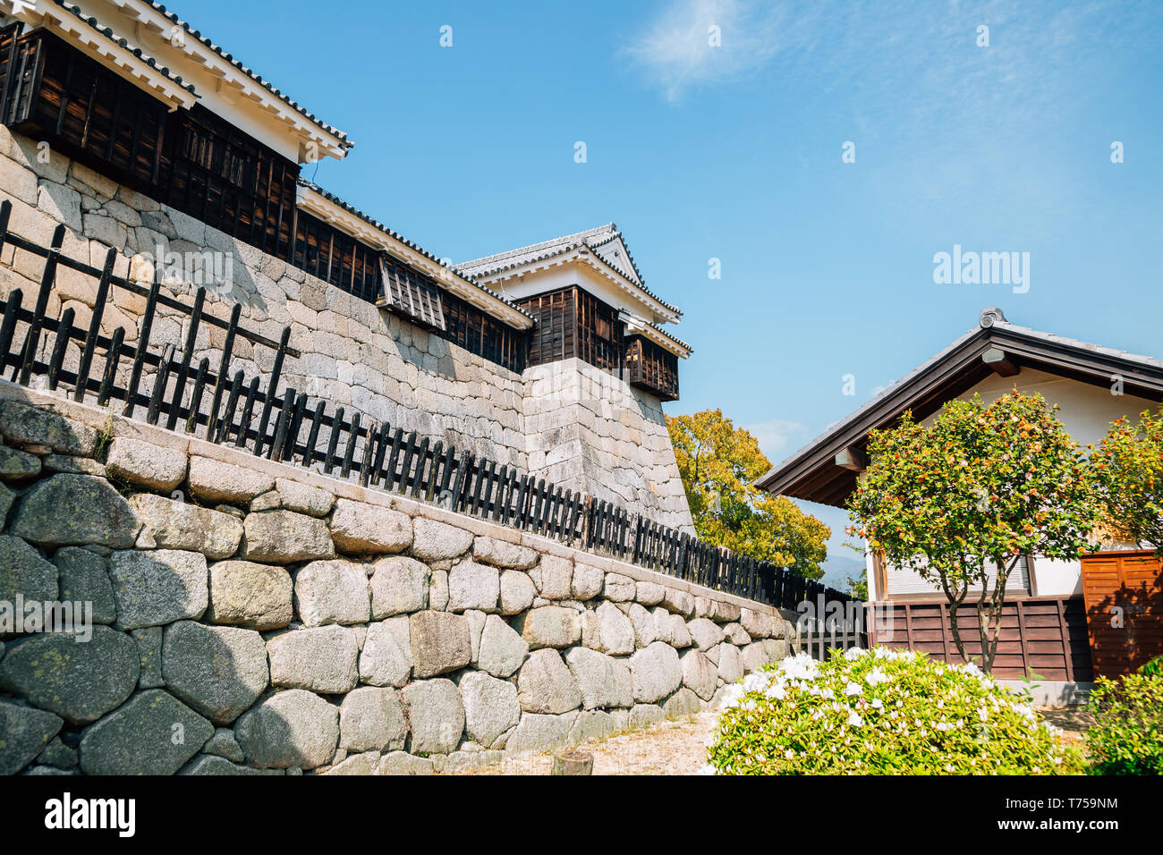 Matsuyama Castle l'architecture traditionnelle en Matsuyama, Shikoku, Japon Banque D'Images