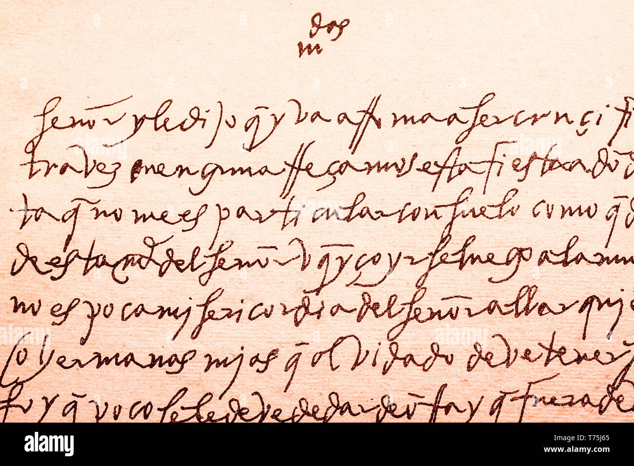 Alba de Tormes, Espagne - 20 Avril 2008 : lettre autographe de Santa Teresa de Jesus, au Musée de Carmélites Déchaussées, Salamanca, Espagne Banque D'Images