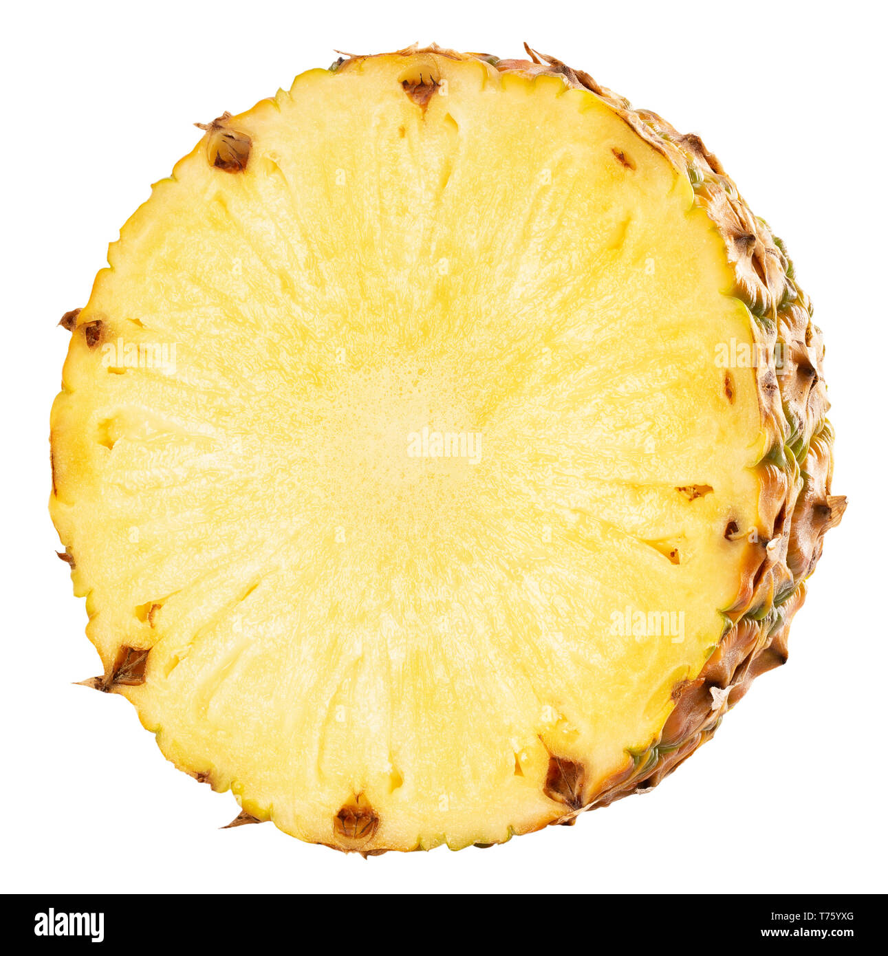 Tranche d'ananas isolé sur un fond blanc. Banque D'Images