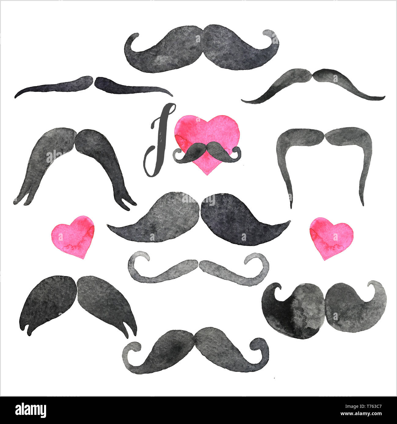 Les moustaches. Éléments de conception. Mettre la main Banque D'Images