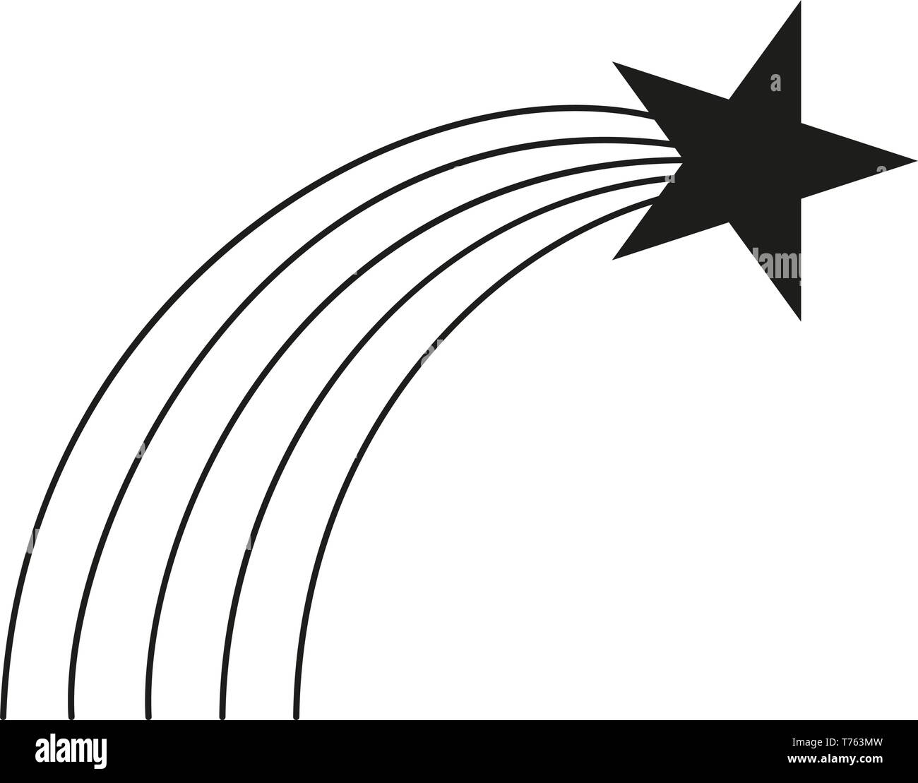 Le noir et blanc shooting star silhouette Illustration de Vecteur Le noir et blanc shooting star silhouette Illustration de Vecteur