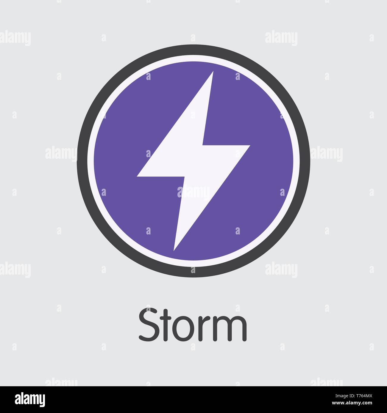 Tempête - Tempête. Le marché de l'emblème de l'argent ou de l'emblème du marché. Illustration de Vecteur