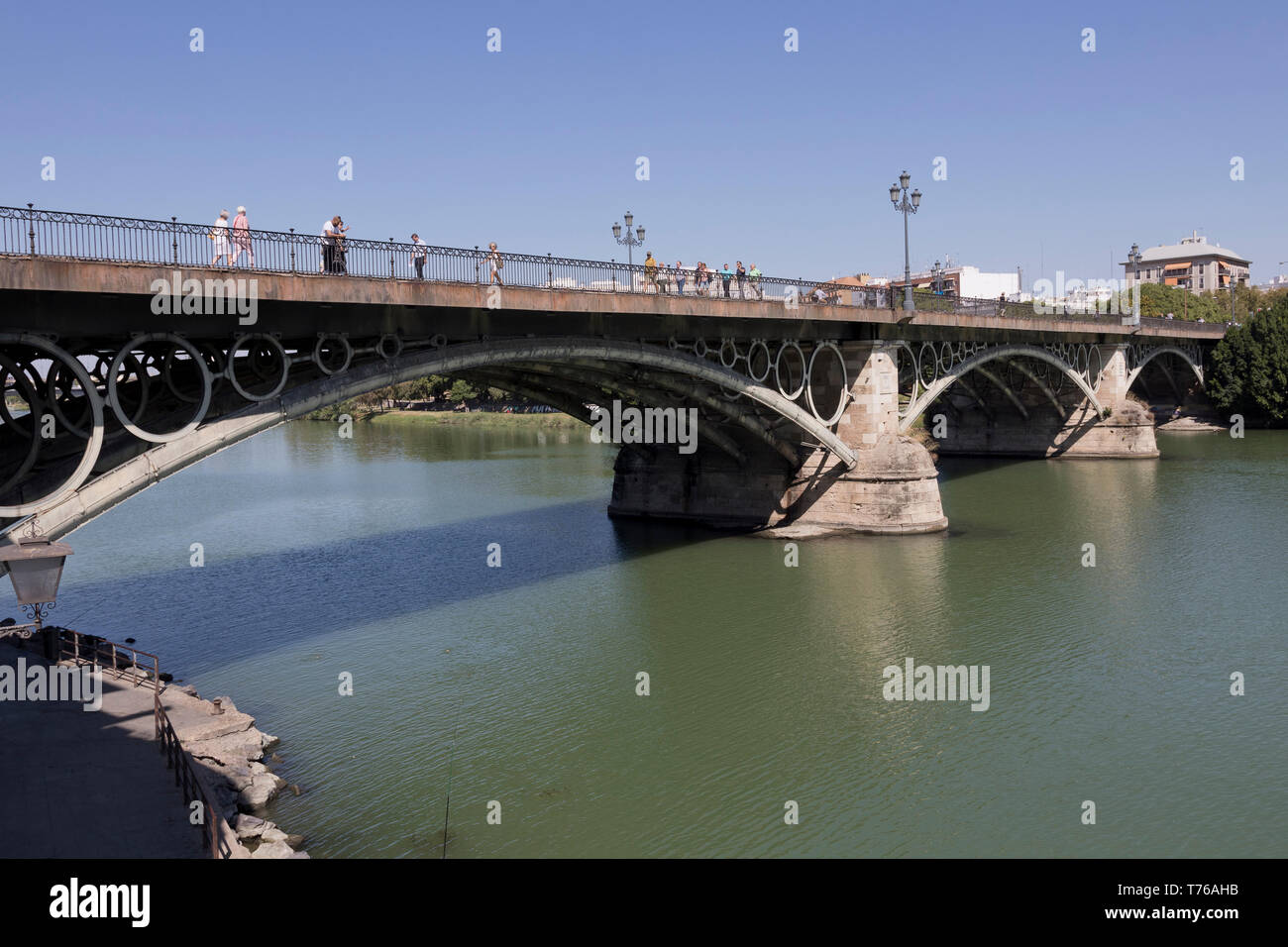 Puente de Triana Triana (pont) Sevilla, Espagne. Banque D'Images
